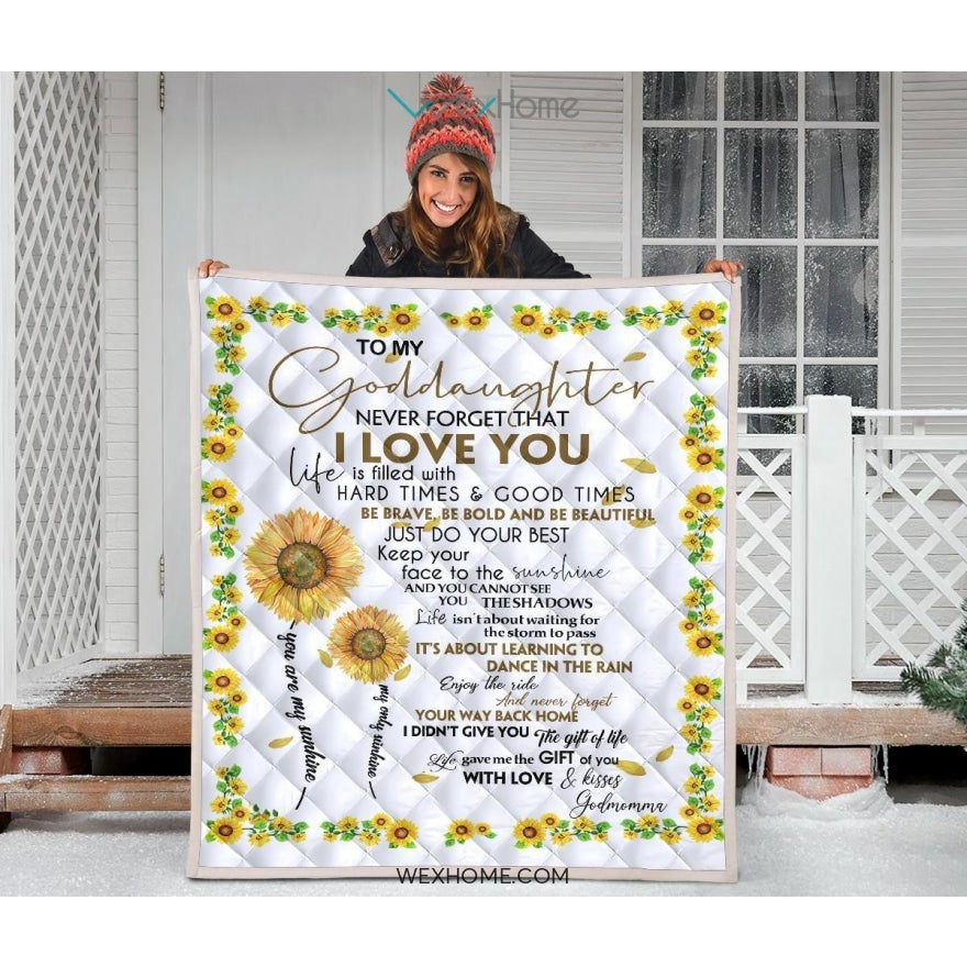 Granddaughter Quilt To MyGranddaughter Never For Get Sunflower Full Size