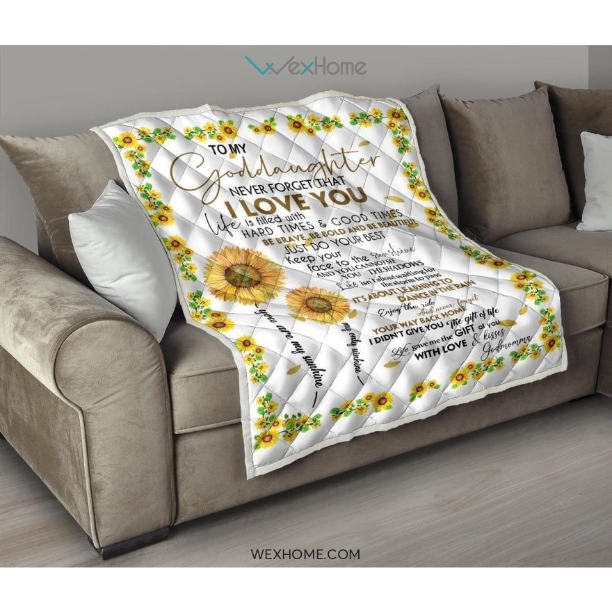 Granddaughter Quilt To MyGranddaughter Never For Get Sunflower Full Size