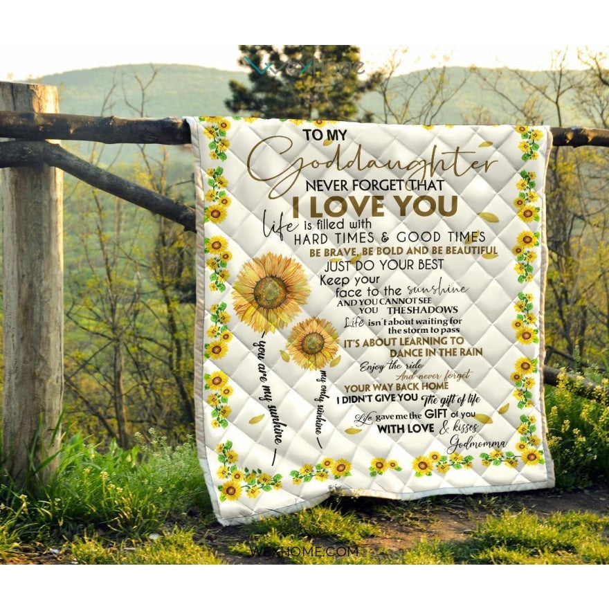 Granddaughter Quilt To MyGranddaughter Never For Get Sunflower Full Size