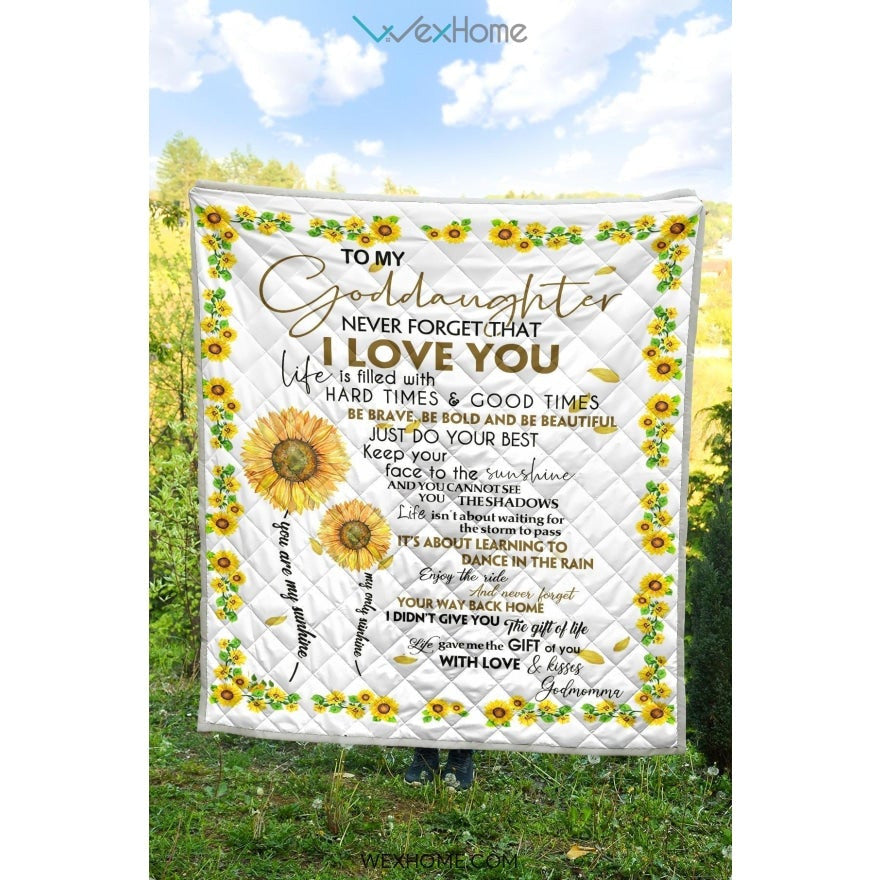 Granddaughter Quilt To MyGranddaughter Never For Get Sunflower Full Size