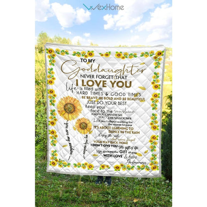 Granddaughter Quilt To MyGranddaughter Never For Get Sunflower Full Size