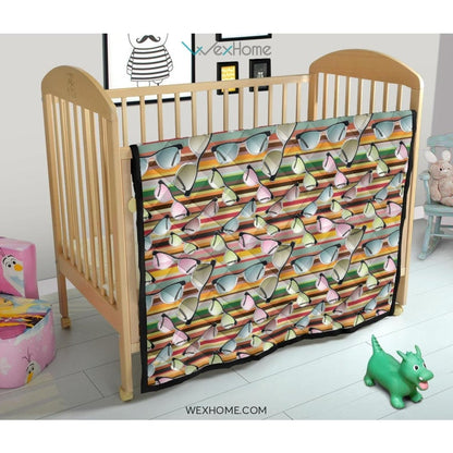 Sun Glasses Pattern Print Design 02 Premium Quilt
