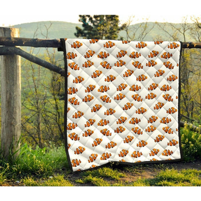 Clown Fish Pattern Print Design 03 Premium Quilt
