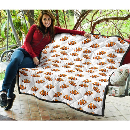 Clown Fish Pattern Print Design 03 Premium Quilt