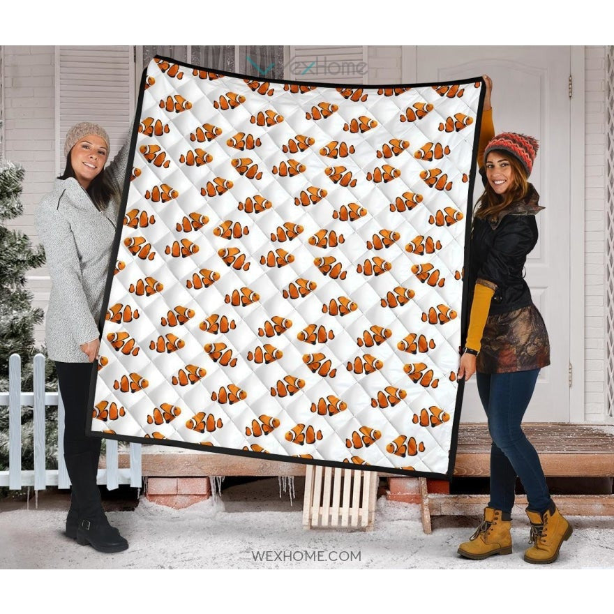 Clown Fish Pattern Print Design 03 Premium Quilt