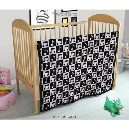Music Notes Pattern Print Design 01 Premium Quilt