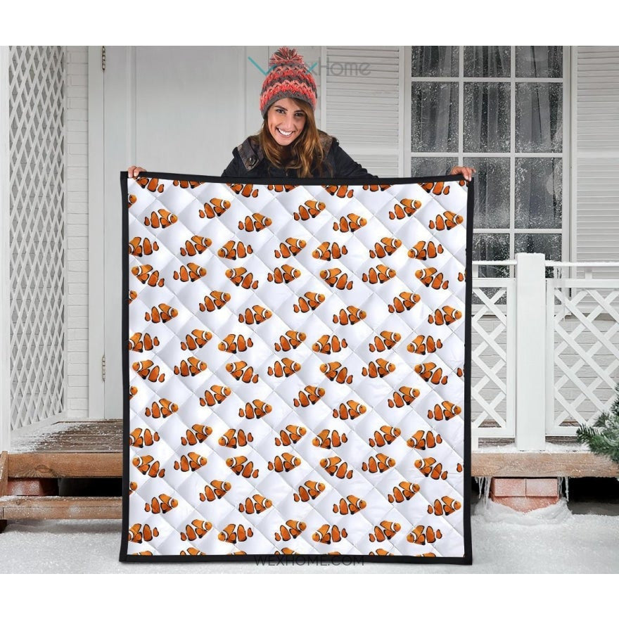 Clown Fish Pattern Print Design 03 Premium Quilt