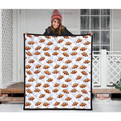 Clown Fish Pattern Print Design 03 Premium Quilt