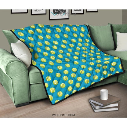Tennis Pattern Print Design 05 Premium Quilt