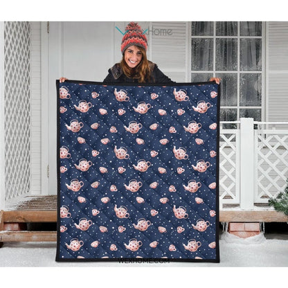 Tea pots Pattern Print Design 04 Premium Quilt