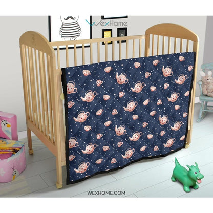 Tea pots Pattern Print Design 04 Premium Quilt