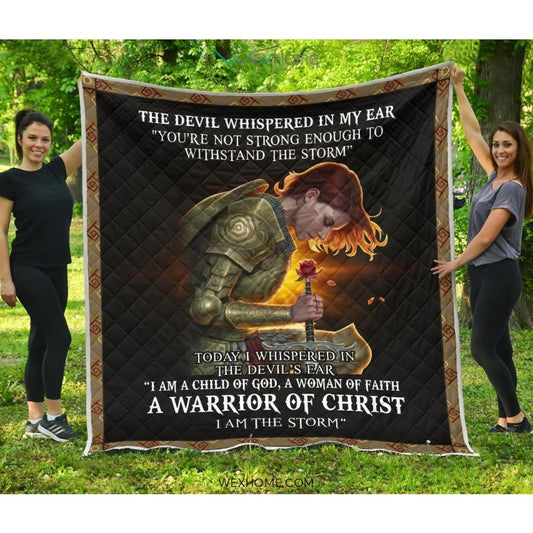 WEXHOME The Devil Whispered I Am Child Of God I Am A Storm Premium Quilt