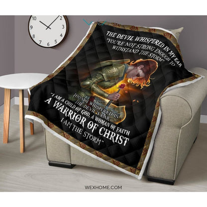 WEXHOME The Devil Whispered I Am Child Of God I Am A Storm Premium Quilt