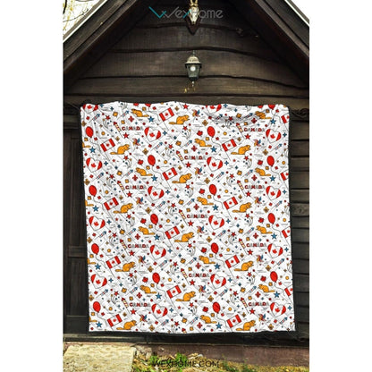 Canada Pattern Print Design 03 Premium Quilt