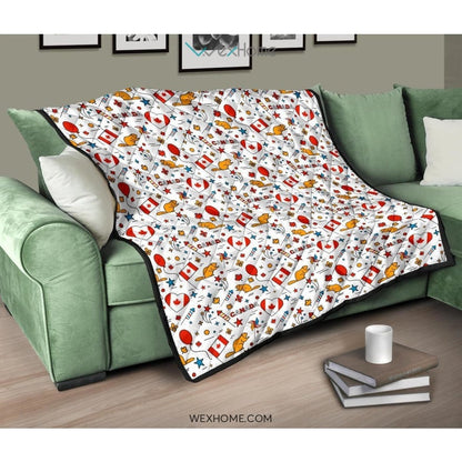 Canada Pattern Print Design 03 Premium Quilt