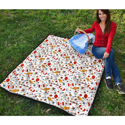 Canada Pattern Print Design 03 Premium Quilt