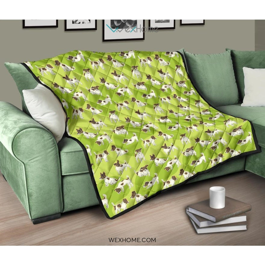 Jack Russel Pattern Print Design 01 Premium Quilt