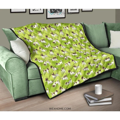 Jack Russel Pattern Print Design 01 Premium Quilt