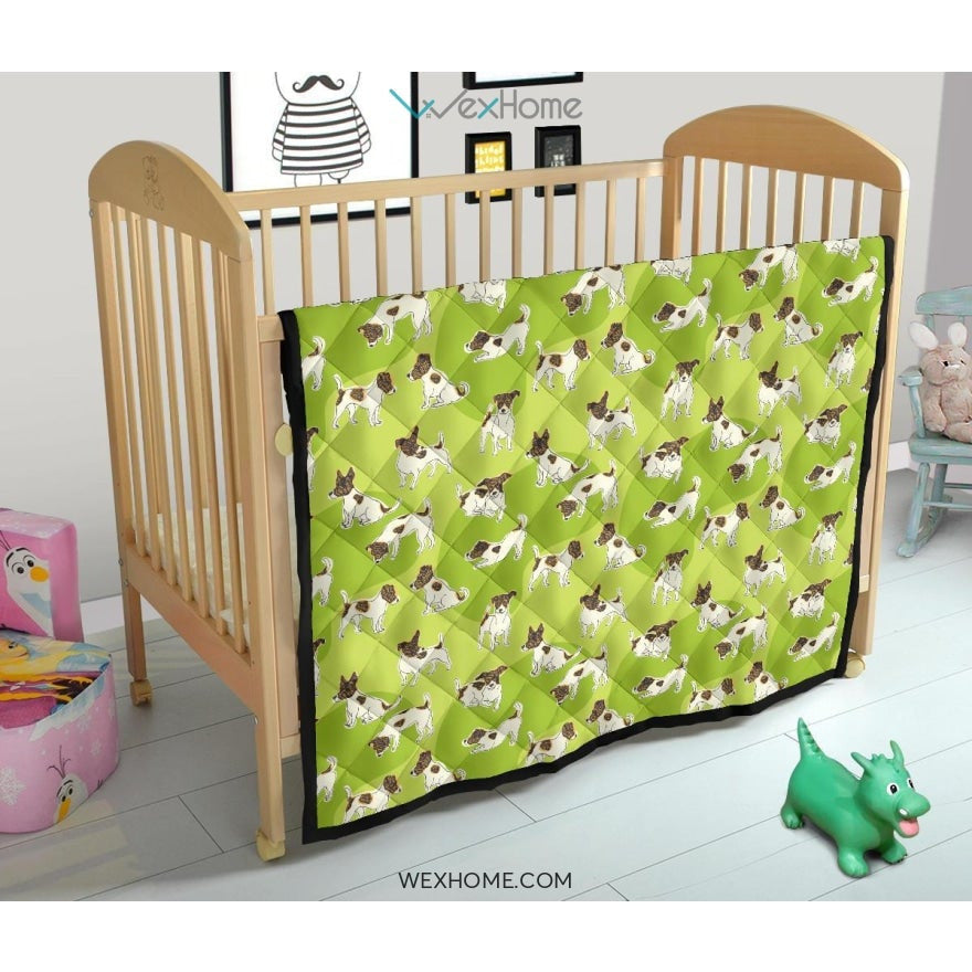 Jack Russel Pattern Print Design 01 Premium Quilt