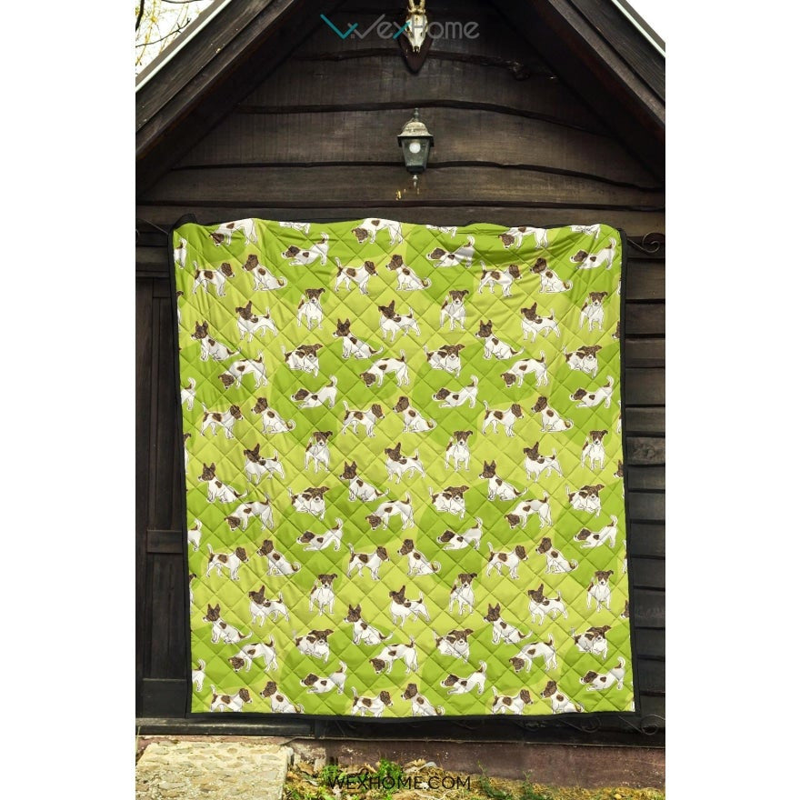 Jack Russel Pattern Print Design 01 Premium Quilt