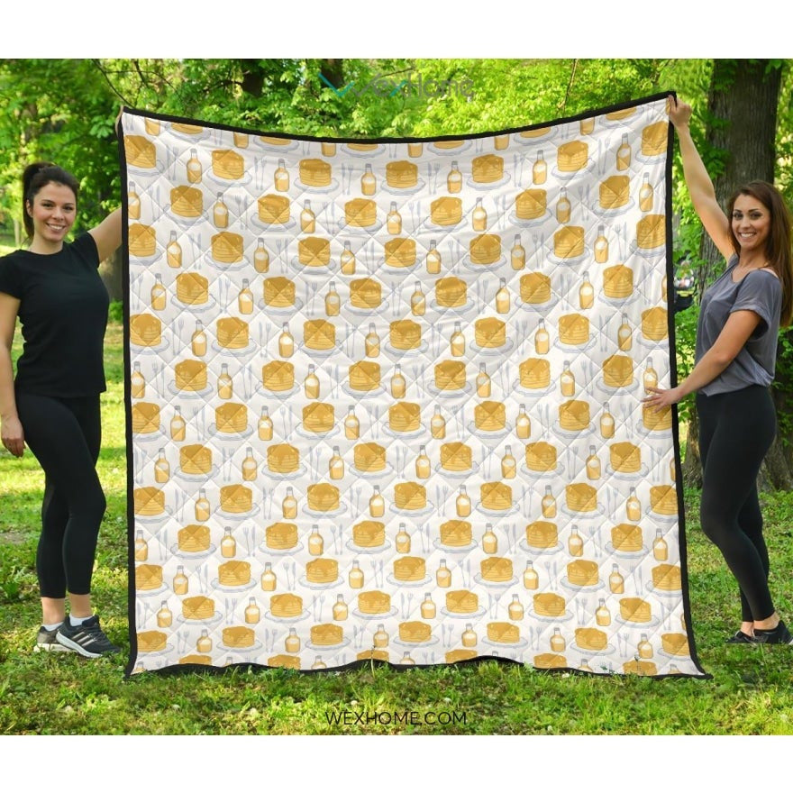 Pancake Pattern Print Design 05 Premium Quilt