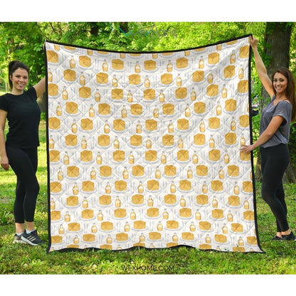 Pancake Pattern Print Design 05 Premium Quilt