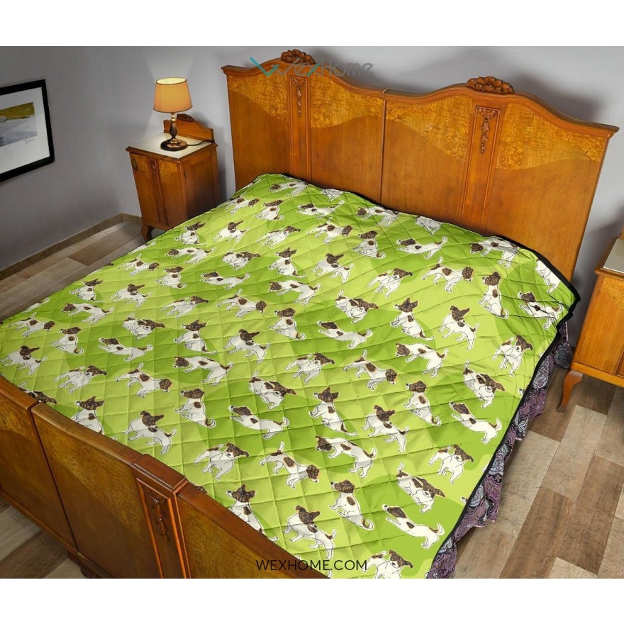 Jack Russel Pattern Print Design 01 Premium Quilt