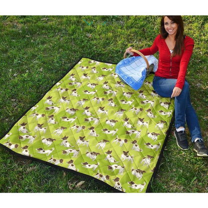 Jack Russel Pattern Print Design 01 Premium Quilt