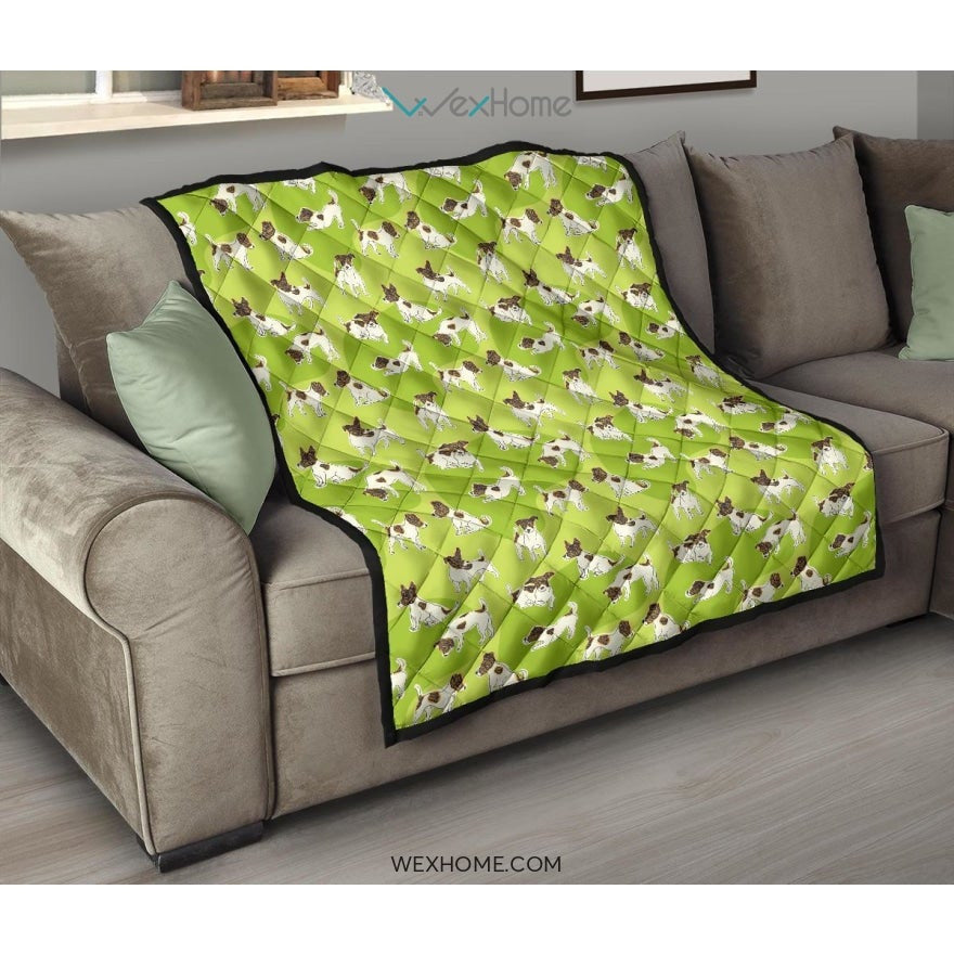 Jack Russel Pattern Print Design 01 Premium Quilt