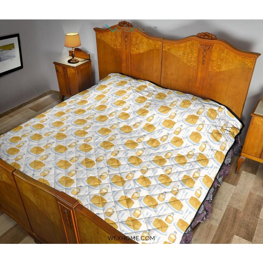 Pancake Pattern Print Design 05 Premium Quilt