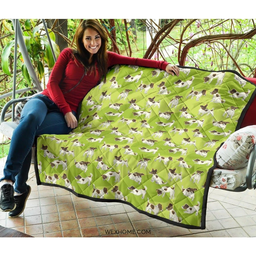 Jack Russel Pattern Print Design 01 Premium Quilt