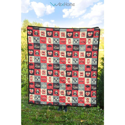 British Pattern Print Design 05 Premium Quilt