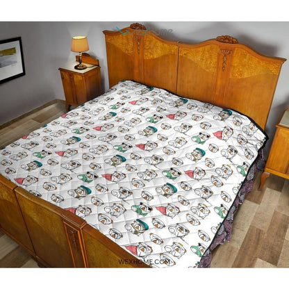 English Bulldog Pattern Print Design 03 Premium Quilt