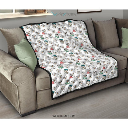 English Bulldog Pattern Print Design 03 Premium Quilt