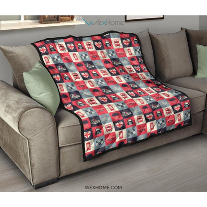 British Pattern Print Design 05 Premium Quilt