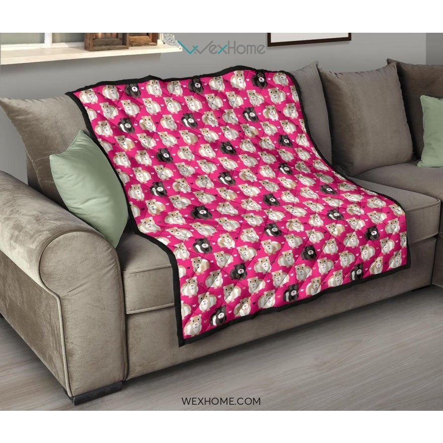 Guinea Pig Pattern Print Design 01 Premium Quilt