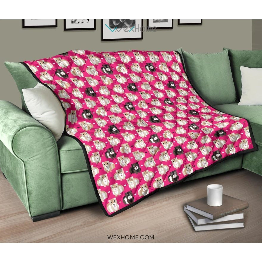 Guinea Pig Pattern Print Design 01 Premium Quilt