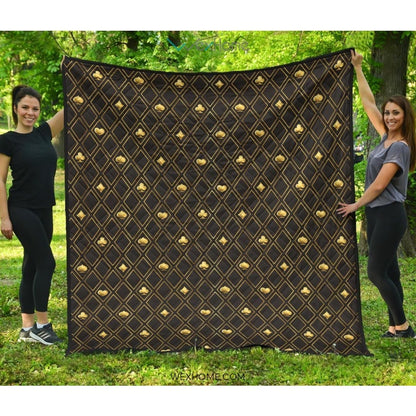 Casino Cards Suits Pattern Print Design 01 Premium Quilt