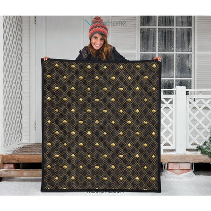 Casino Cards Suits Pattern Print Design 01 Premium Quilt