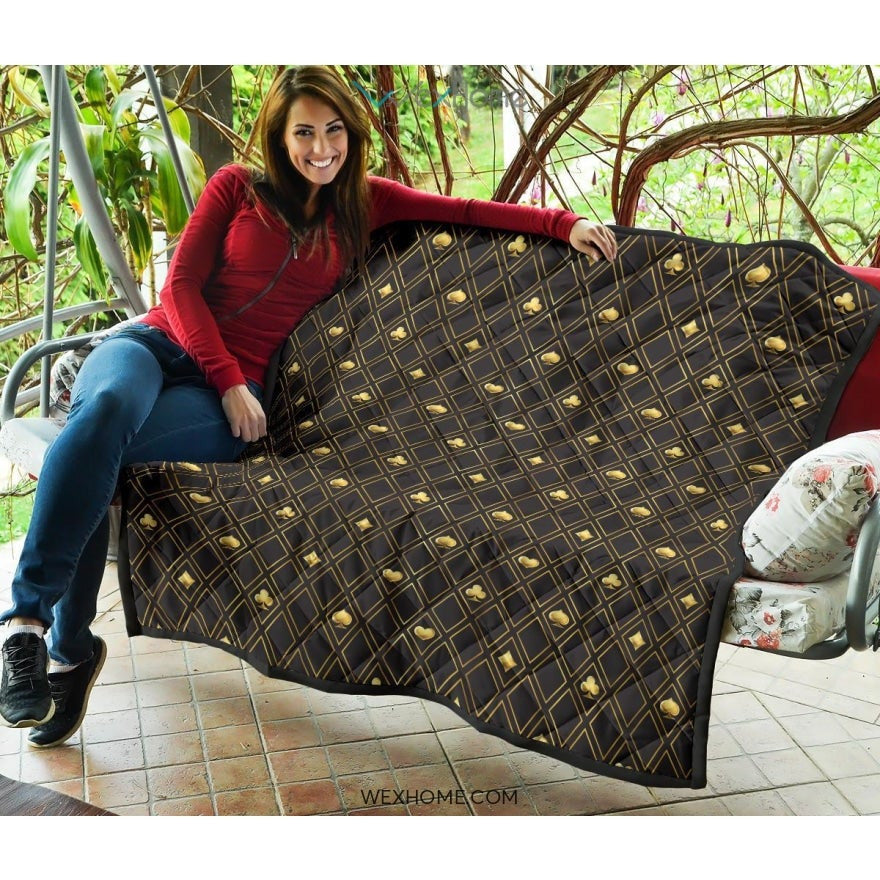 Casino Cards Suits Pattern Print Design 01 Premium Quilt