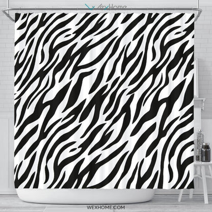 Horses Zebra Art Print Unique Design Shower Curtain