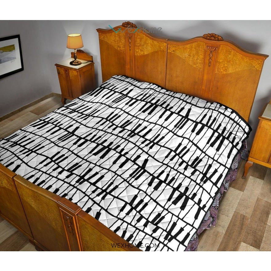 Piano Pattern Print Design 03 Premium Quilt