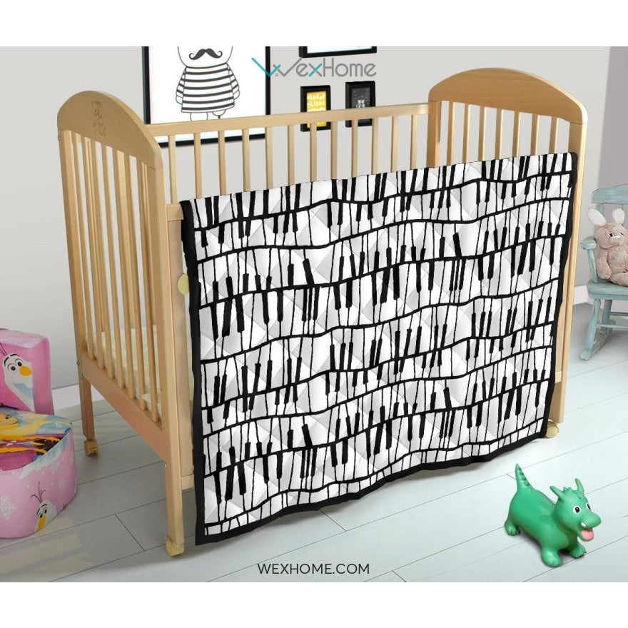 Piano Pattern Print Design 03 Premium Quilt