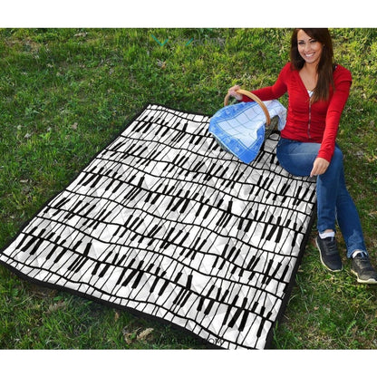 Piano Pattern Print Design 03 Premium Quilt