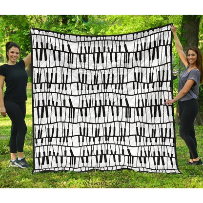 Piano Pattern Print Design 03 Premium Quilt