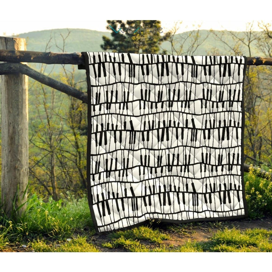 Piano Pattern Print Design 03 Premium Quilt