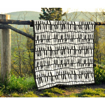 Piano Pattern Print Design 03 Premium Quilt