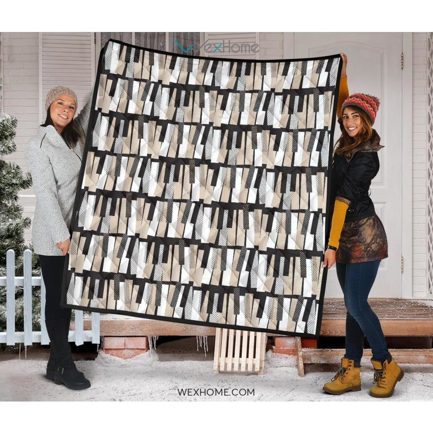 Piano Pattern Print Design 04 Premium Quilt