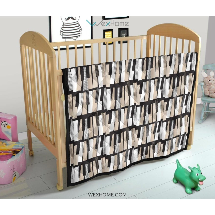 Piano Pattern Print Design 04 Premium Quilt