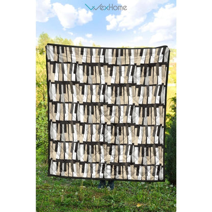 Piano Pattern Print Design 04 Premium Quilt